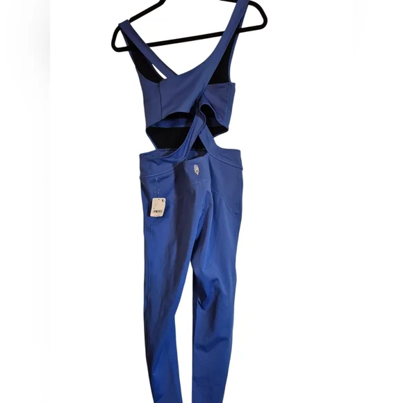 FREE PEOPLE MOVEMENT NWT BACK IT UP ONESIE - POOL BLUE - 9134  SIZE MED - Picture 2 of 7